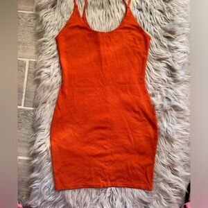 Orange stretch short dress